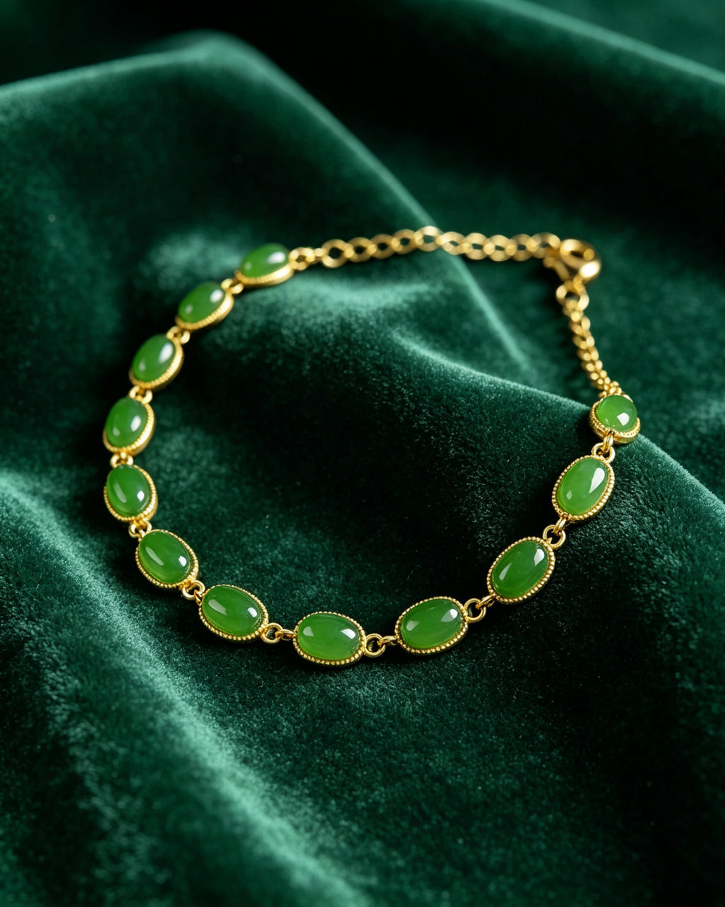 Jasper Oval Beads Chain Bracelet
