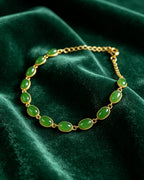 Jasper Oval Beads Chain Bracelet