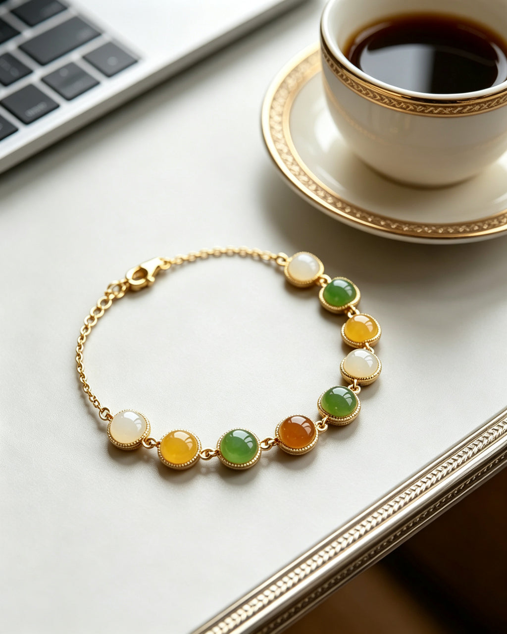 Multi‑Color  Beads Chain Bracelet