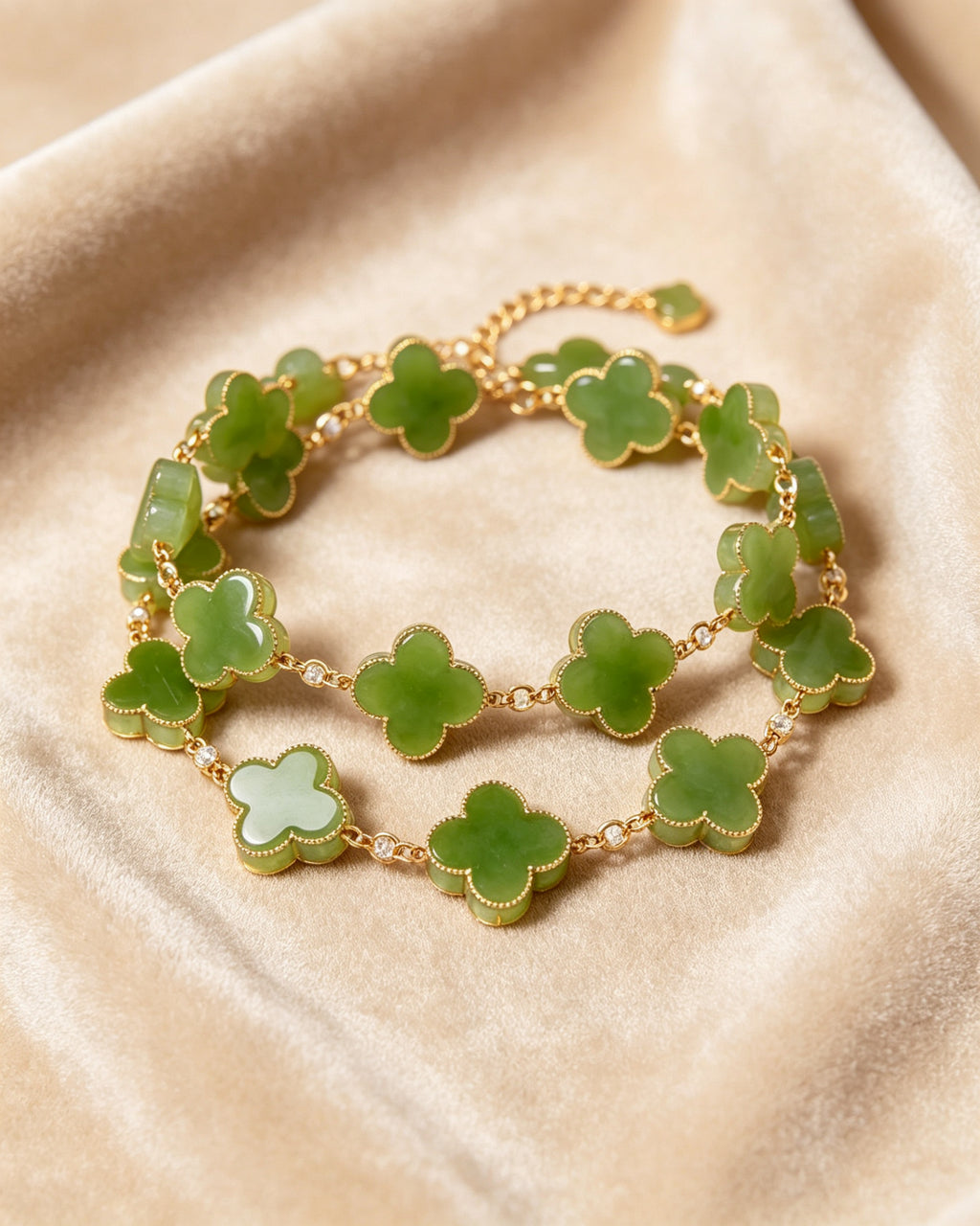 Four-Leaf Clover Chain Bracelet