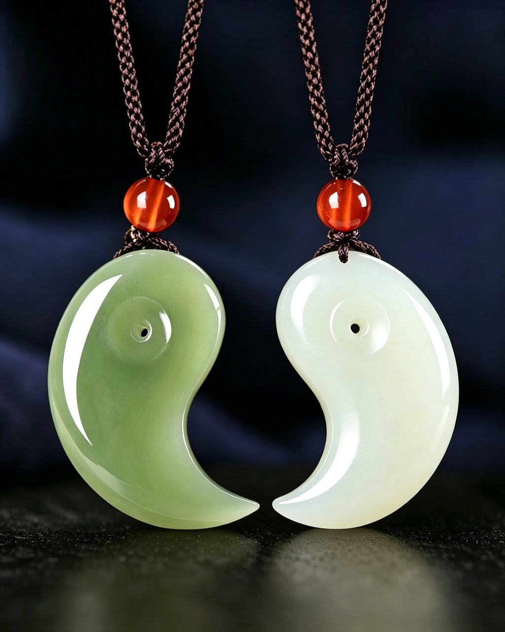 Taiji Twin Fish Couple Pendants set – Aqua & White
