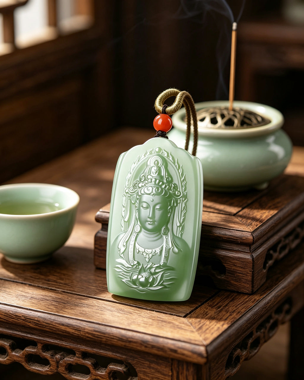 Aqua Guanyin Plaque – Flowing Compassion