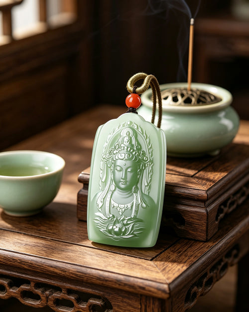 Aqua Guanyin Plaque – Flowing Compassion