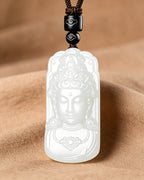 White Guanyin Pendant – Lotus Throne