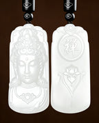 White Guanyin Pendant – Lotus Throne