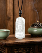 White Guanyin Pendant – Lotus Throne