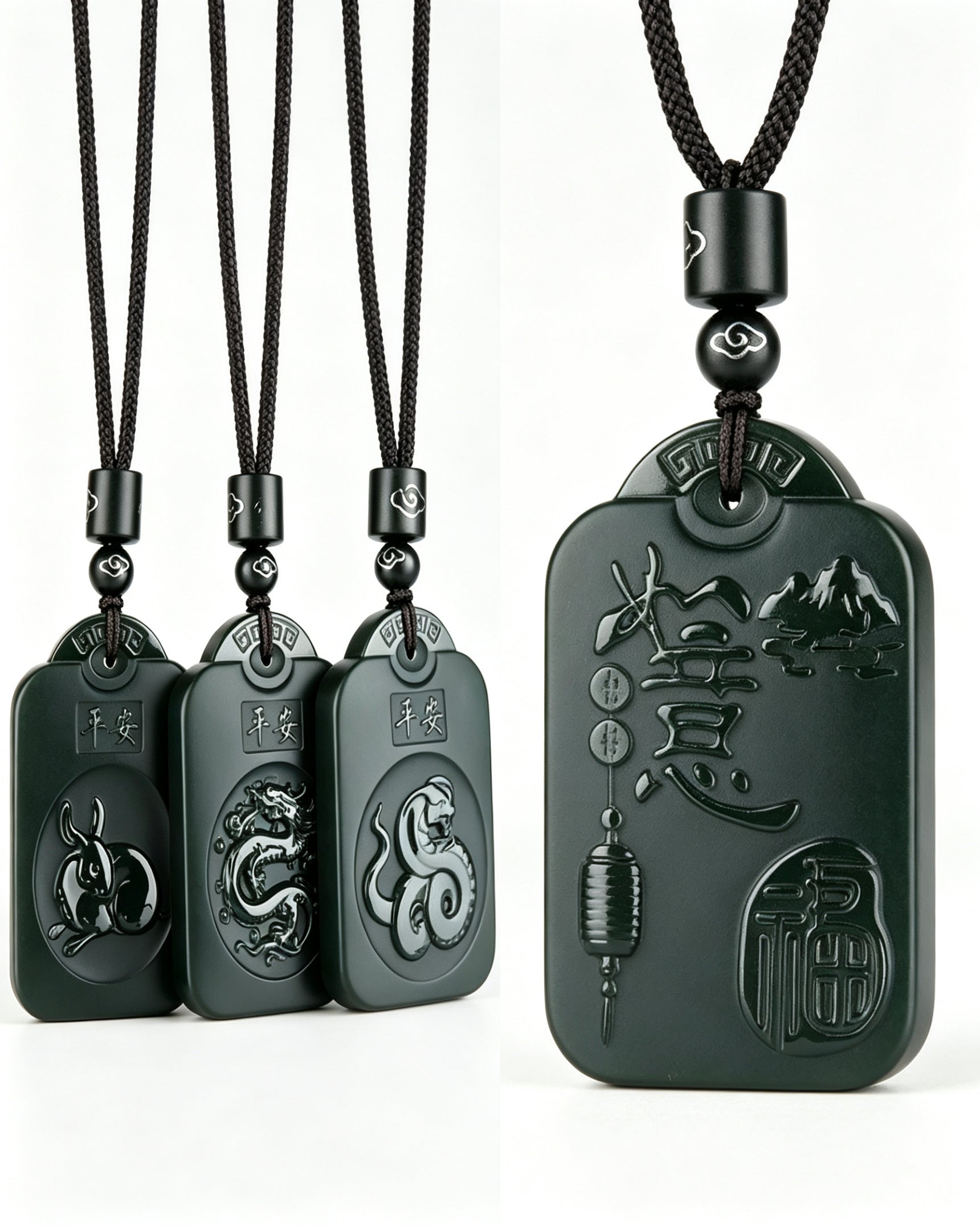 Black-Green Zodiac Plaque – Peace & Ruyi
