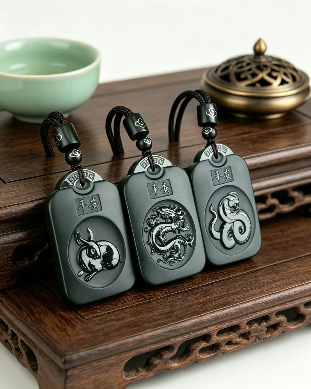 Black-Green Zodiac Plaque – Peace & Ruyi