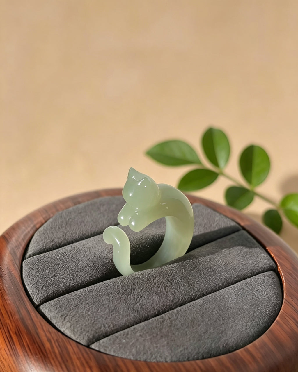 Pouncing Cat Ring – Jade Companion