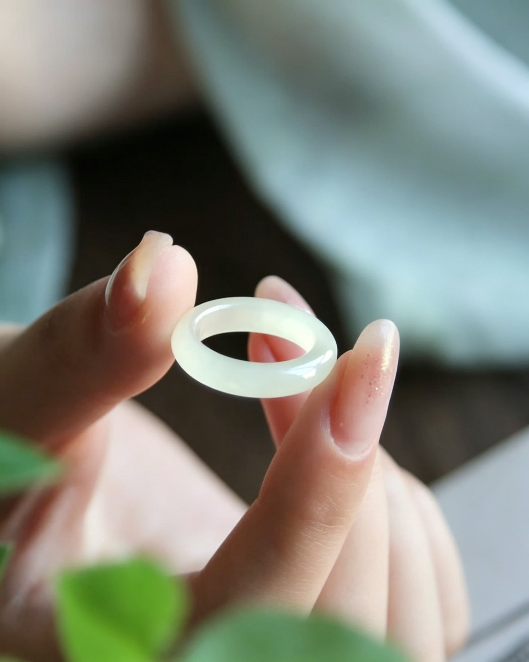Qingshui Hetian Jade Ring – Aqua Stillness