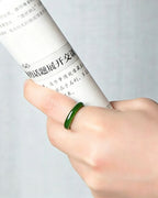 Jasper Hetian Jade Ring – Forest Calm