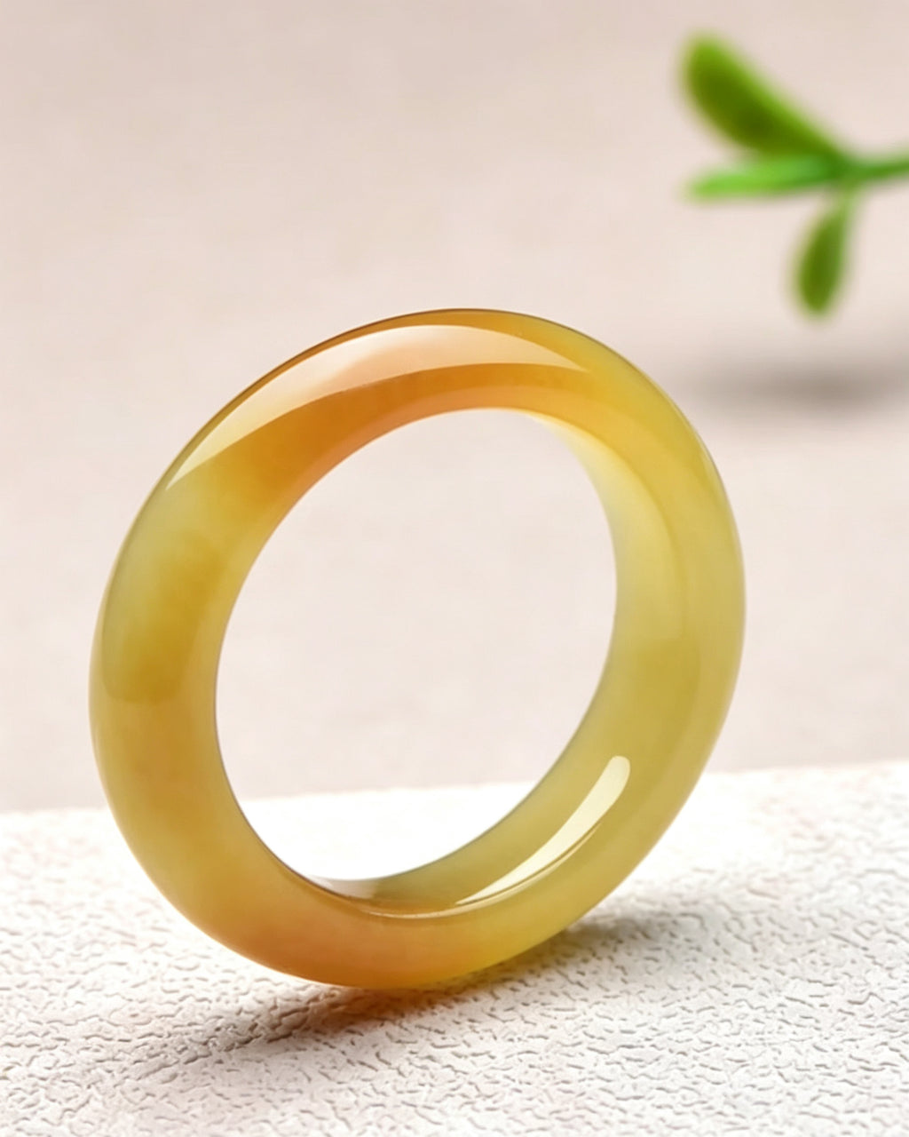 Caramel White Jade Ring – Warm Embrace