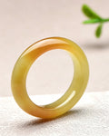 Caramel White Jade Ring – Warm Embrace