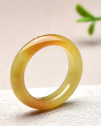 Caramel White Jade Ring – Warm Embrace