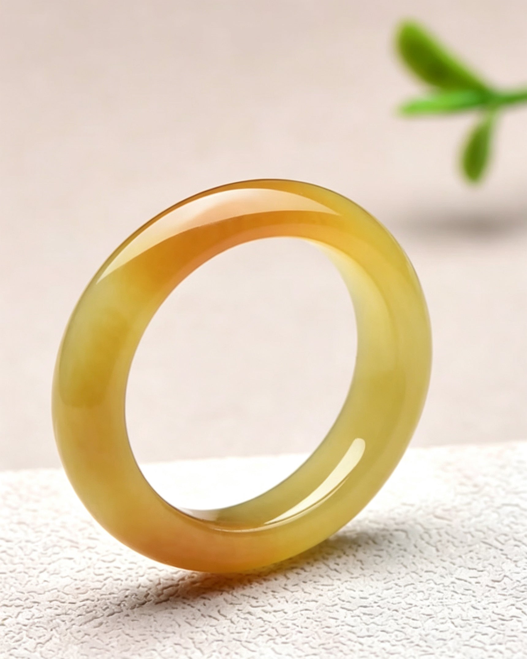 Caramel White Jade Ring – Warm Embrace