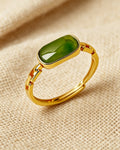 Jasper &amp; Gold Ring – Green Vitality
