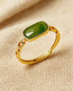 Jasper &amp; Gold Ring – Green Vitality
