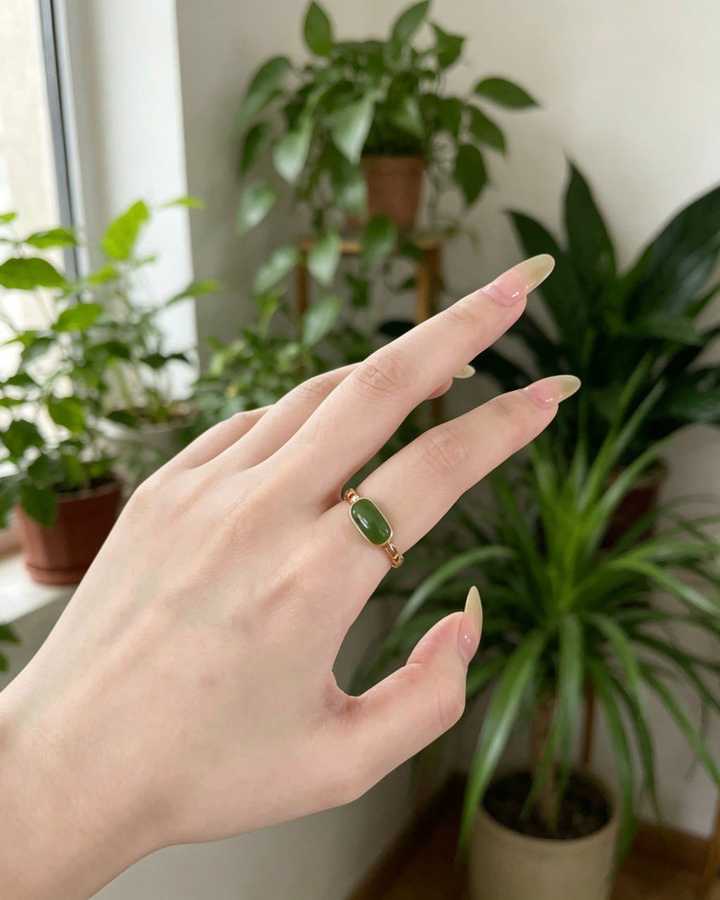 Jasper &amp; Gold Ring – Green Vitality