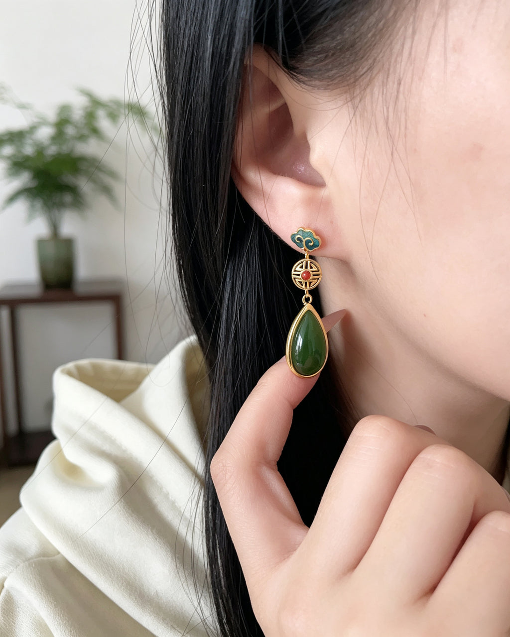 Palace Rain Dew Drops – Jasper Earrings