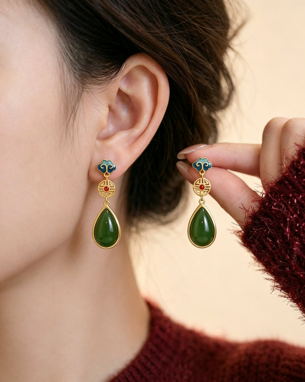 Palace Rain Dew Drops – Jasper Earrings