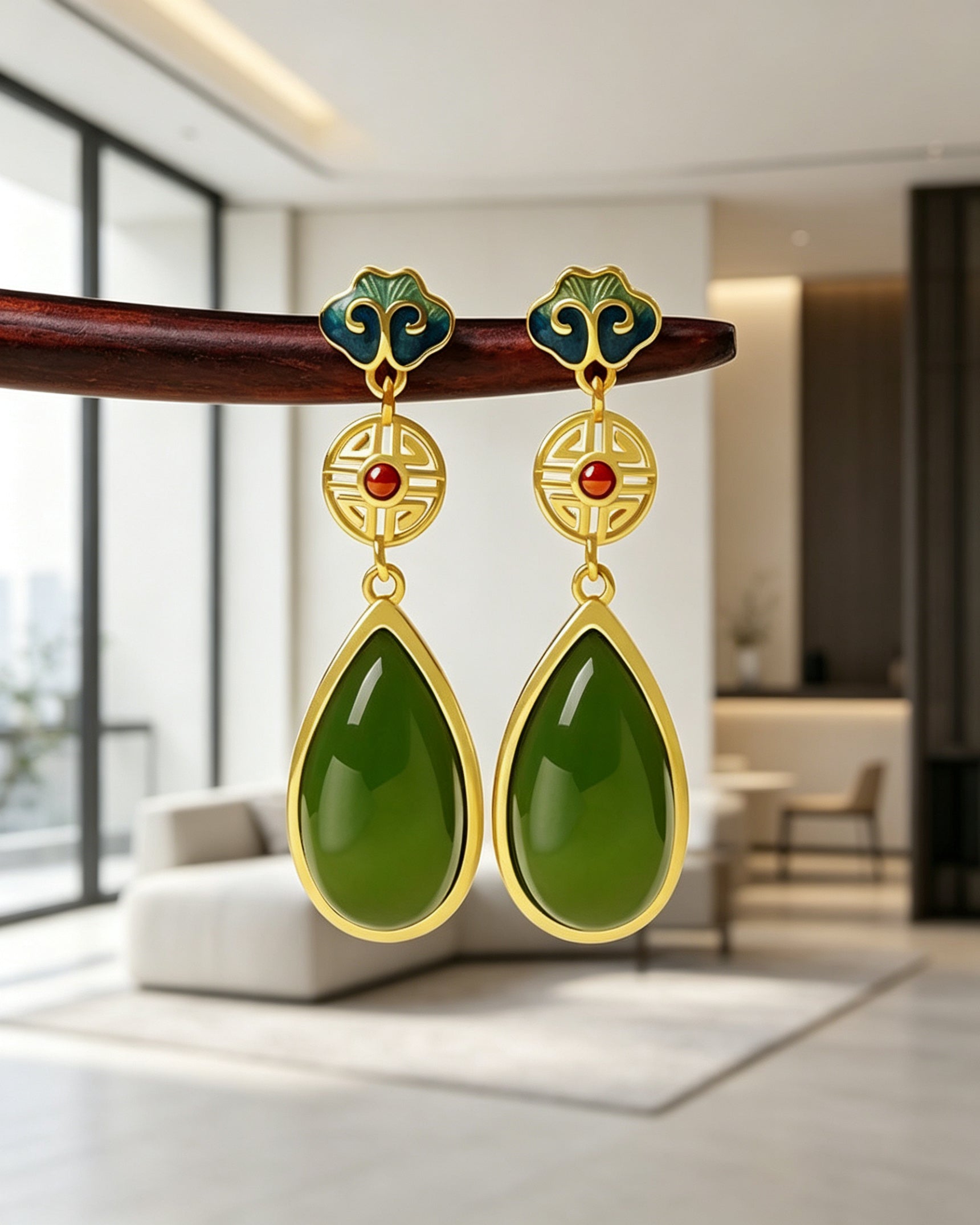 Palace Rain Dew Drops – Jasper Earrings