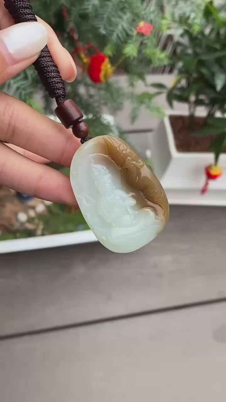 Guanyin & Phoenix – Sugar White Jade